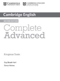 Cambridge English Complete Advanced Progress Test (Second Edition)
