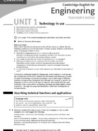Cambridge Professional English - Cambridge English for Engineering Teacher's Note