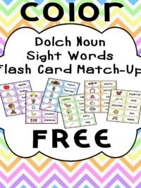Dolch Noun Sight Words Flash Card Match-Up