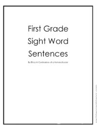 First Grade Sight Word Sentences