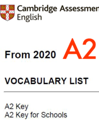 A2 Key Vocabulary List from 2020 ( Danh sách từ vựng cần học cấp độ A2 từ 2020)