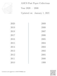 AMC8 Past Paper Collections Year 2000 - 2020 (Updated on January 1, 2021) kèm đáp án