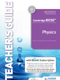 Hodder Cambridge IGCSE Physics (2021) 4th edition TEACHER'S GUIDE (by Heather Kennet and Tom Duncan)