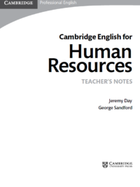 Cambridge English for Human Resources Teacher Book (George Sandford)