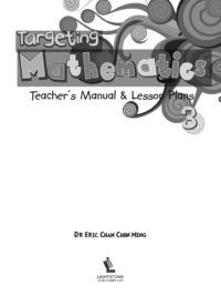Targeting Mathematics level 3 - Teachers Manual and Lesson Plans