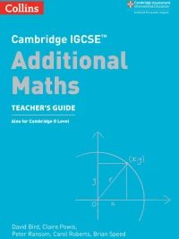 Collins Cambridge IGCSE Additional Maths (2nd Edition 2023) Teacher's Guide