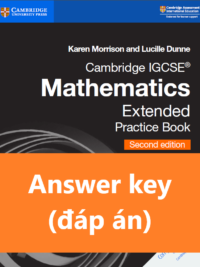 [TẢI VỀ] Answers key of the book Cambridge IGCSE Mathematics (2nd Edition 2018) Extended Practice Book [1]
