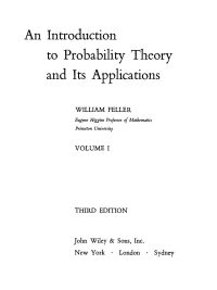 An Introduction to Probability Theory and Its Applications Volume I Third Edition (1968)