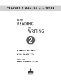 From Reading to Writing 2: Teacher's Manual with Tests