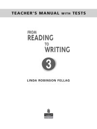 From Reading to Writing 3: Teacher's Manual with Tests