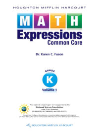 Math Expressions Common Core Grade K Volume 1