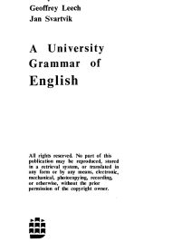 A University Grammar of English (1982)