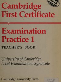 Cambridge First Certificate Examination Practice 1 Teacher's Book (1984)