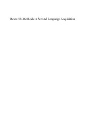 Research Methods in Second Language Acquisition: A Practical Guide (2012)