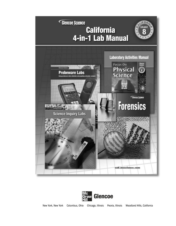 Glencoe Science California 4-in-1 Lab Manual Grade 8 (2007)