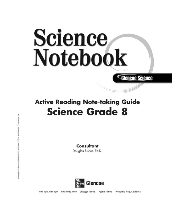 Glencoe Science: Science Notebook - Active Reading Note-taking Guide Science Grade 8 (2008)